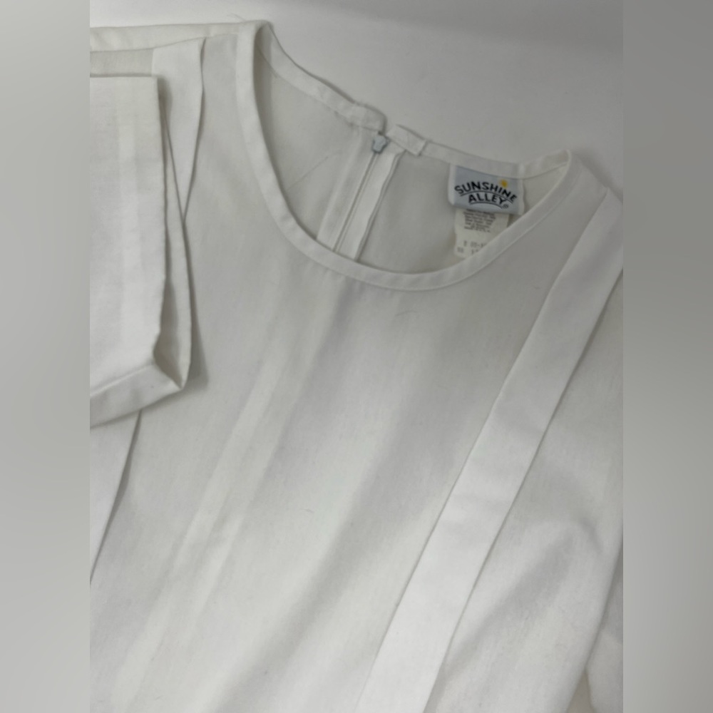 Sunshine Alley White Linen Sz 13P Vintage Women's Dress Excellent Condition GHF5